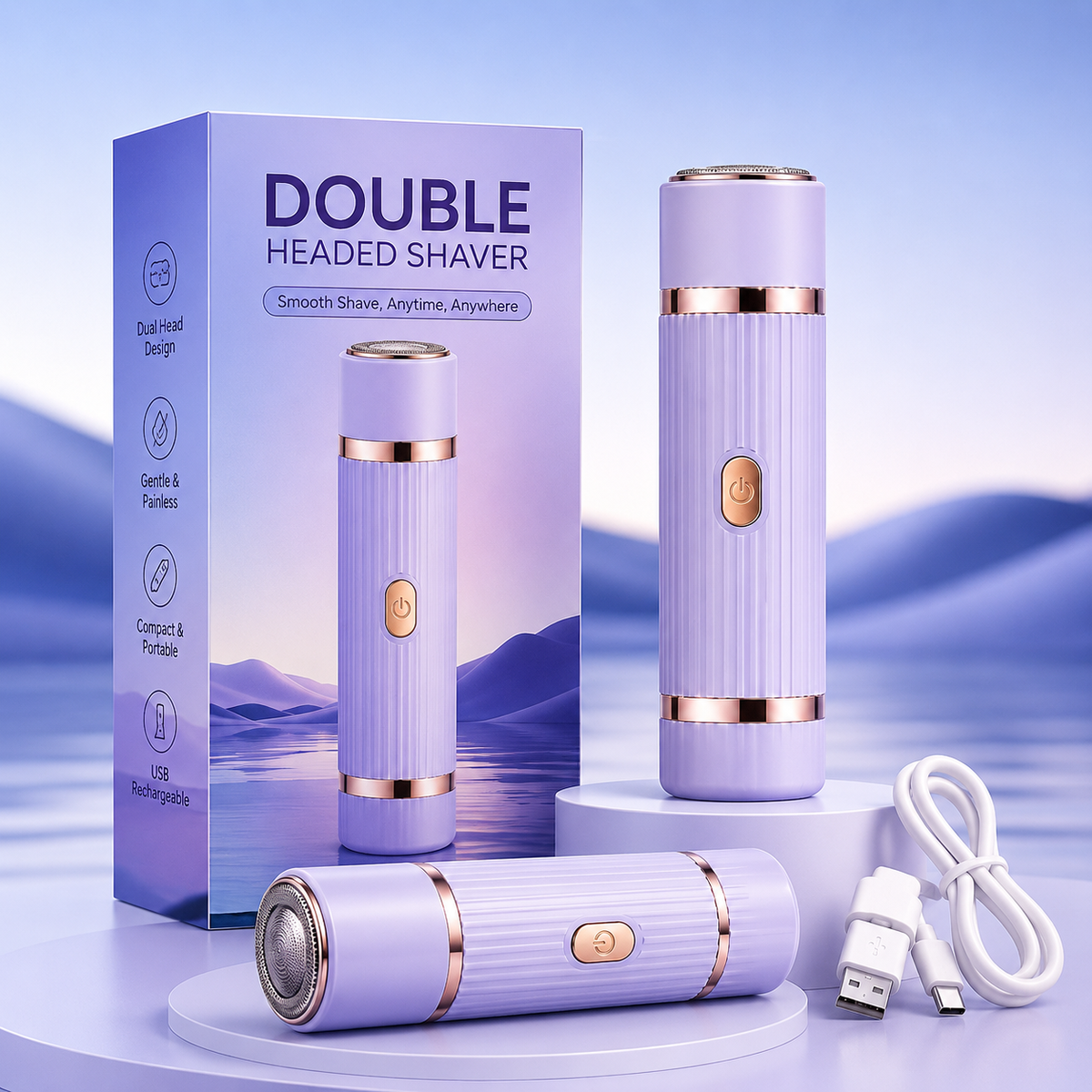 Double Head Electric Shaver for Women - Smooth & Irritation-Free Skin