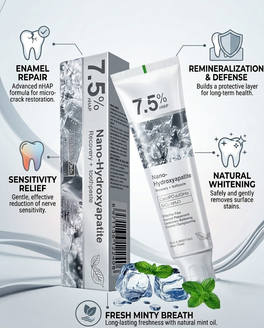 7.5% Nano Hydroxyapatite Toothpaste – Enamel Care, Sensitivity Relief & Natural Whitening