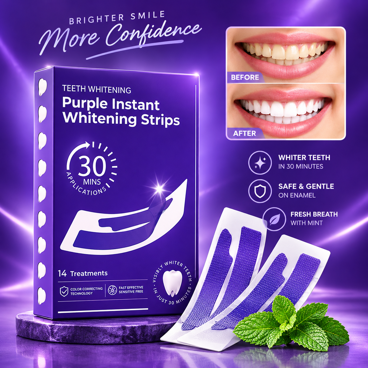 Purple Instant Teeth Whitening Strips
